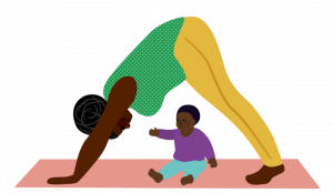 Yoga mum and baby